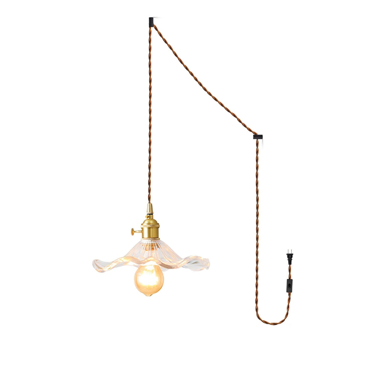 Fagus Glass Hibiscus Flower Pendant Light