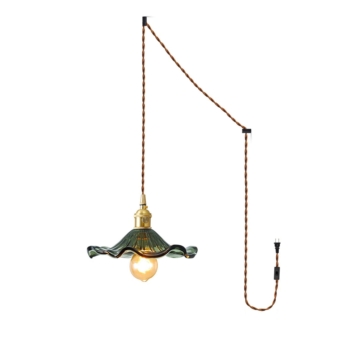 Fagus Glass Hibiscus Flower Pendant Light