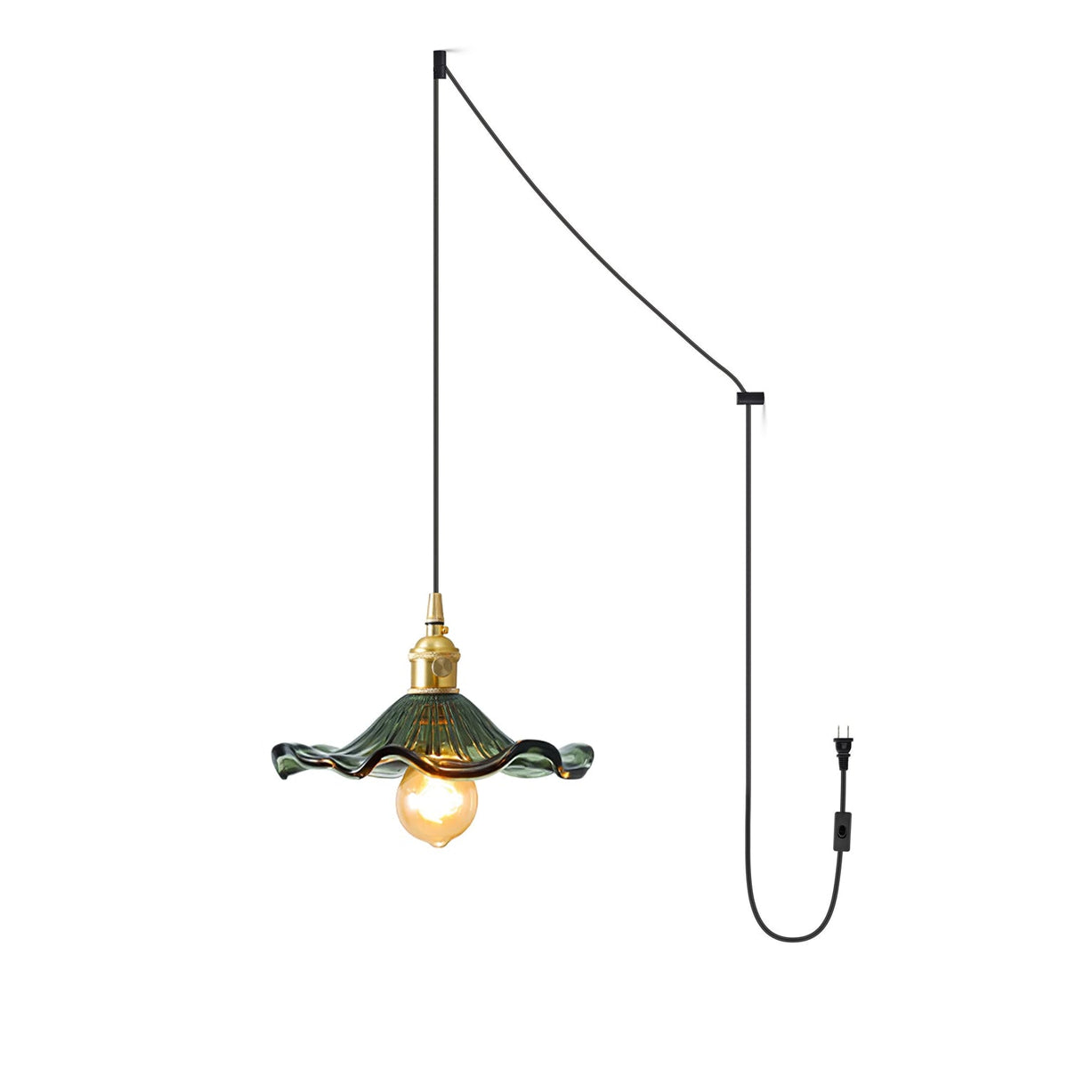Fagus Glass Hibiscus Flower Pendant Light