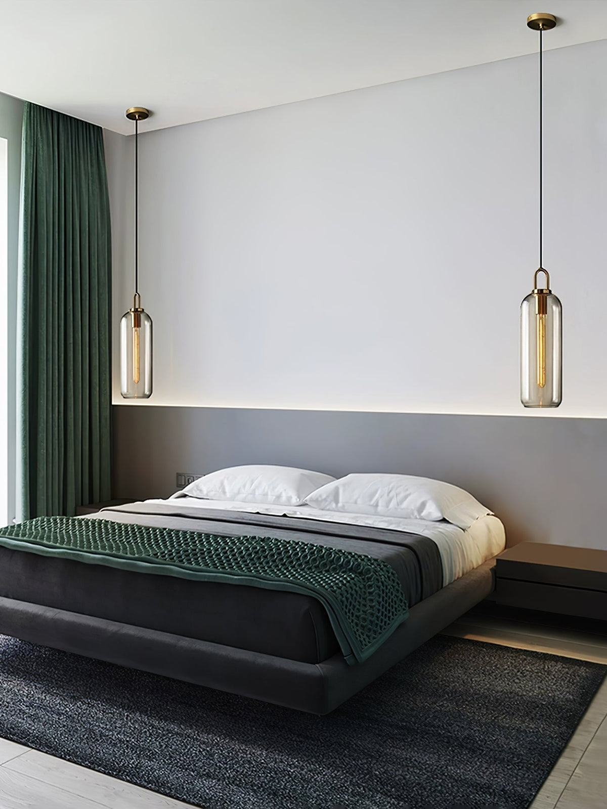 Sevelo Pendant Lamp Frosted Glass Swag Adjustable