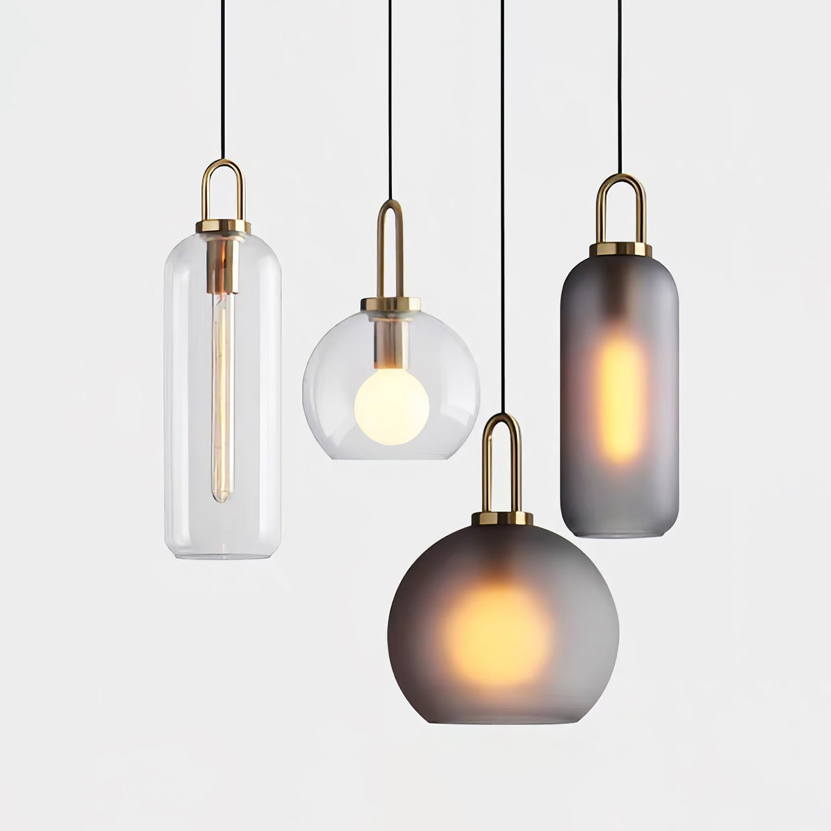Sevelo Pendant Lamp Frosted Glass Swag Adjustable