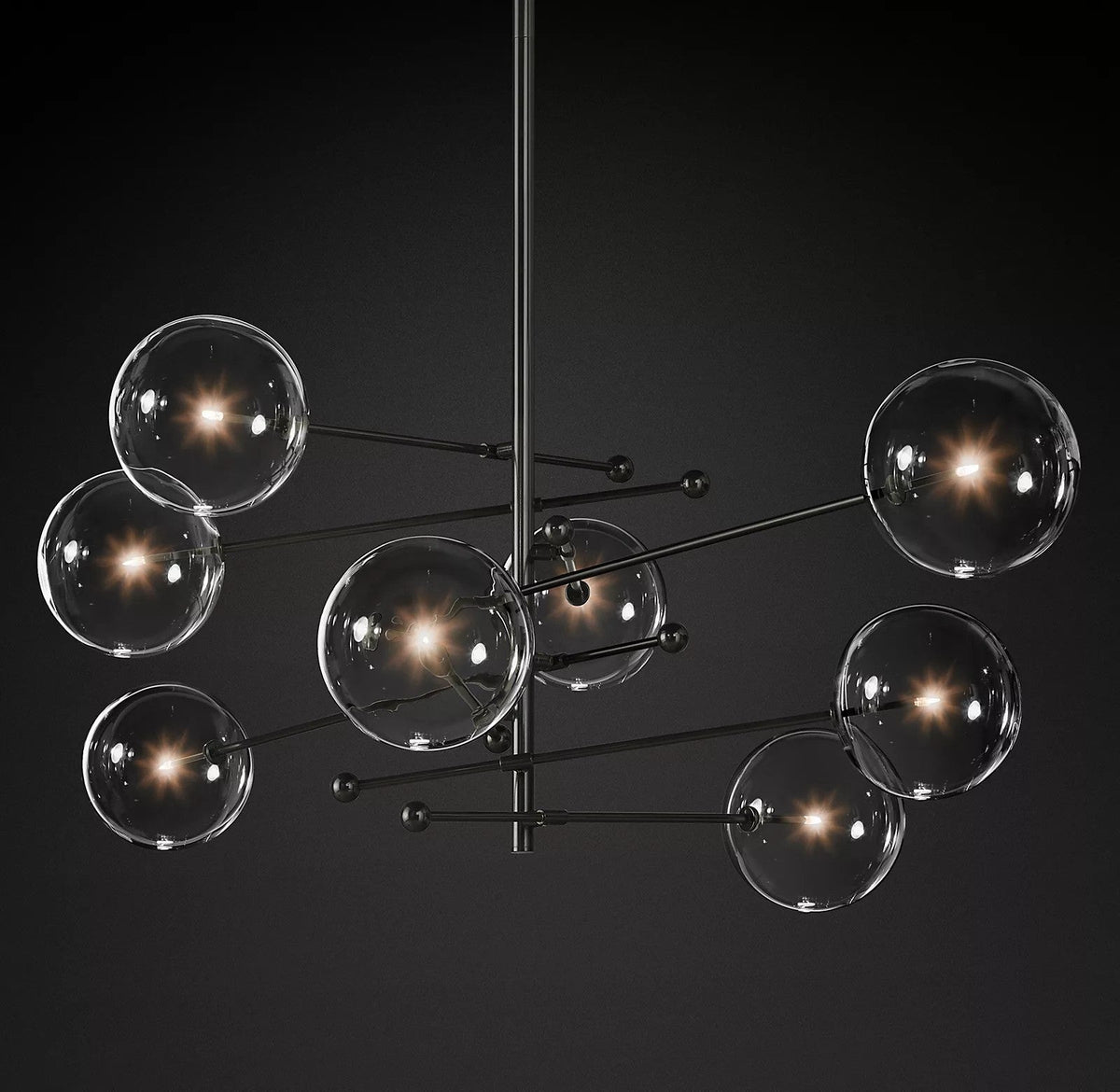 Orbit Contemporary Glass Chandelier