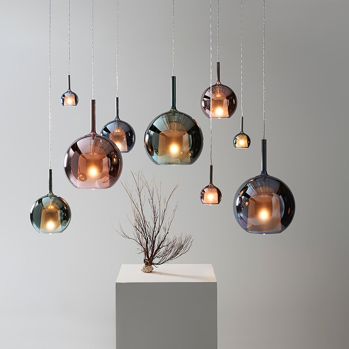 Lioranira Pendant Lamp Smoked Glass Round