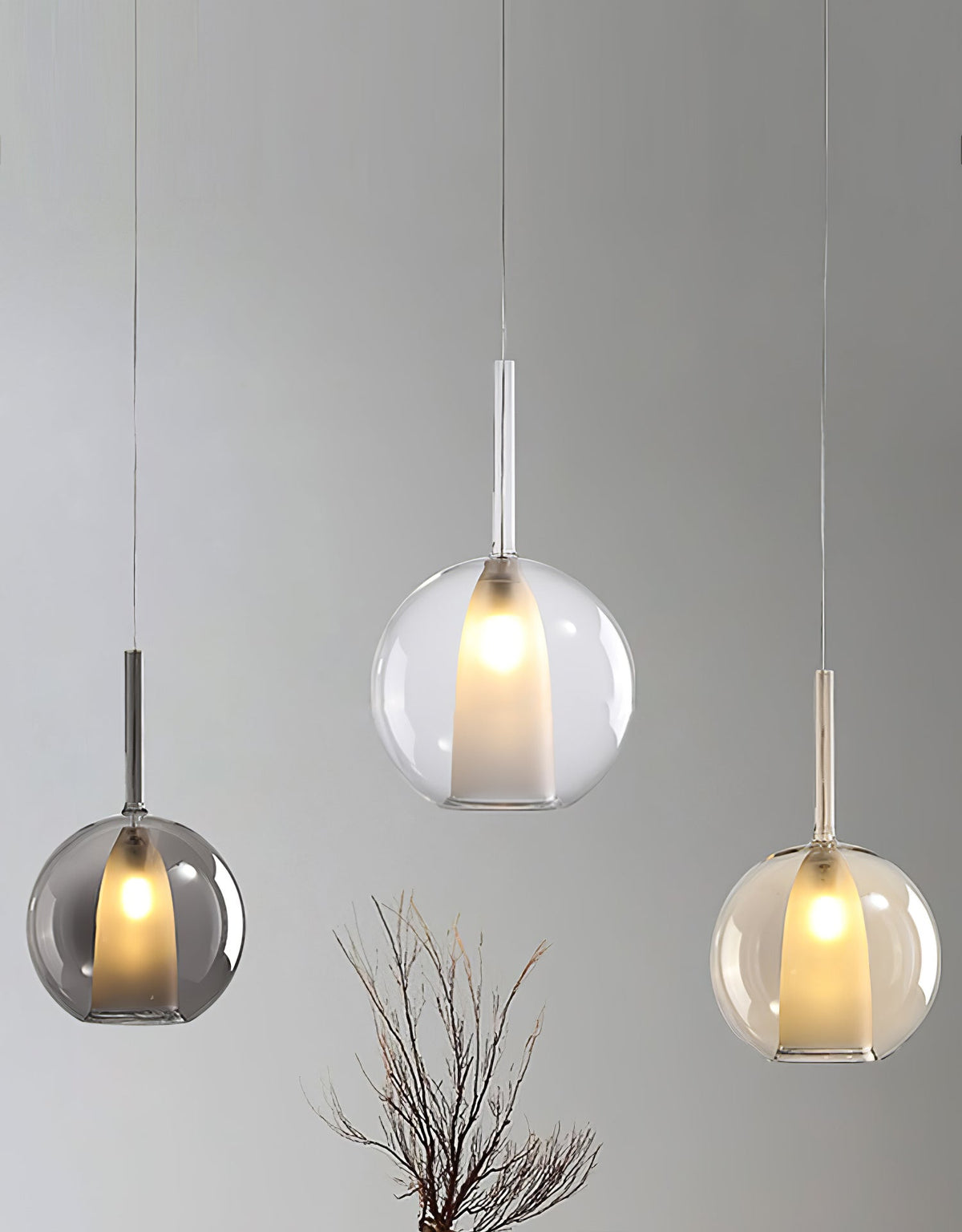Lioranira Pendant Lamp Smoked Glass Round