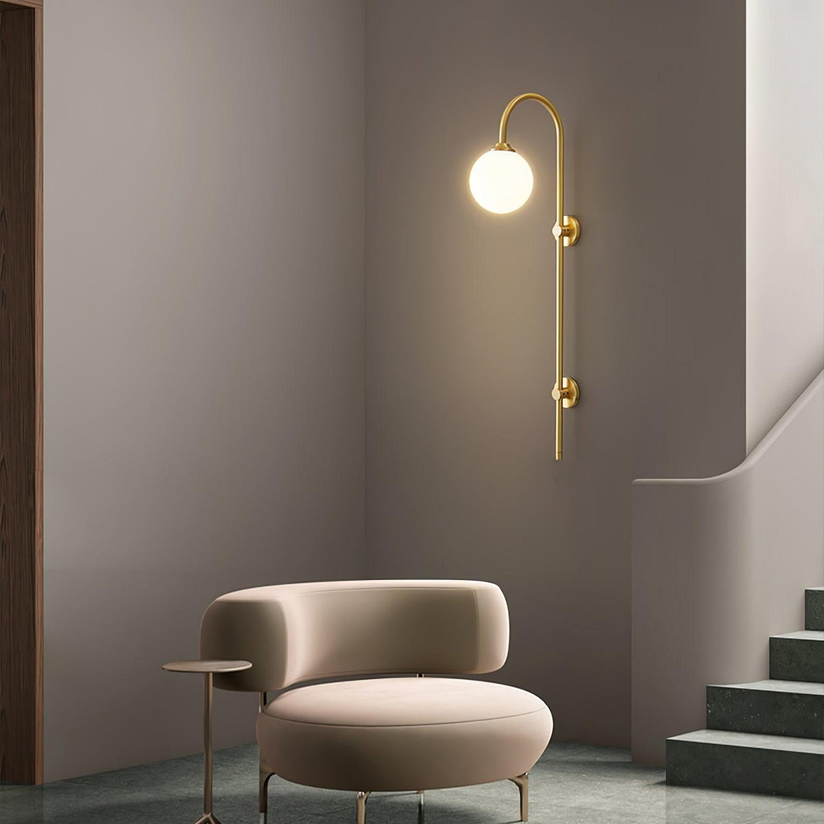 Nyvaris Modern Minimalist Globe Brass Glass Sconce Wall lamp