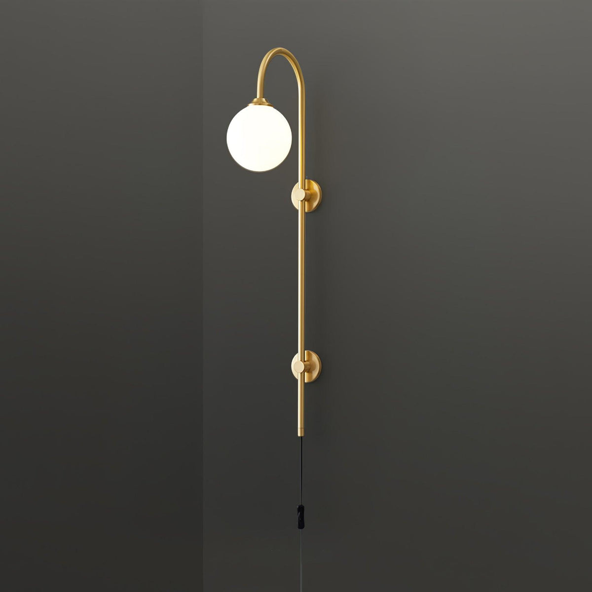 Evshaia Premium Elegance Globe Plug-in Brass Glass Sconce Wall lamp