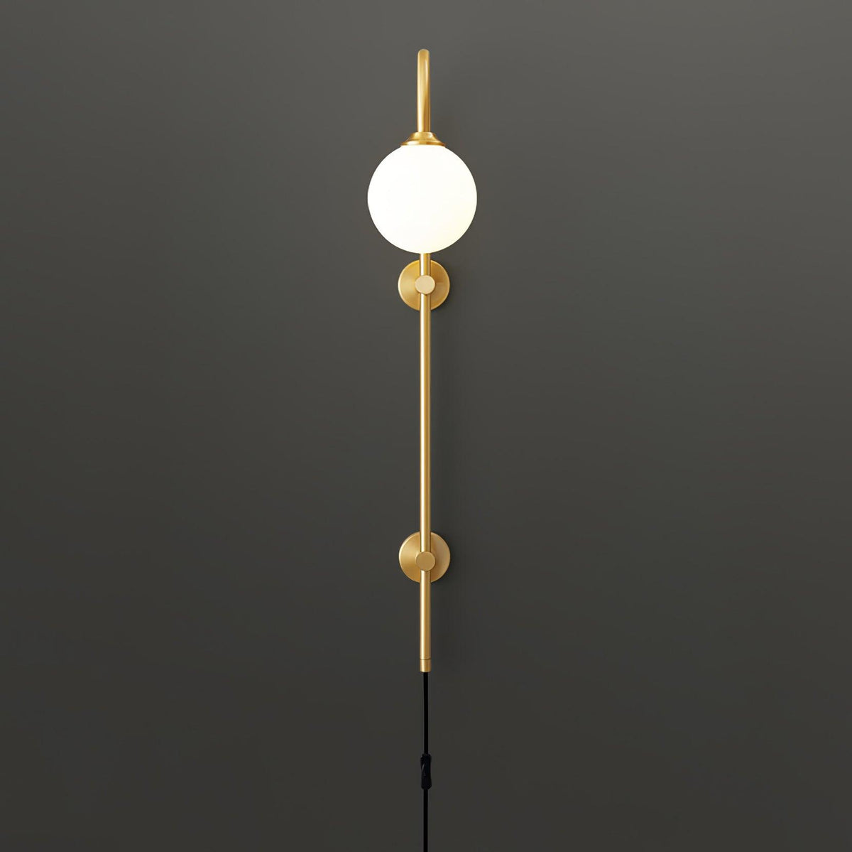 Evshaia Premium Elegance Globe Plug-in Brass Glass Sconce Wall lamp