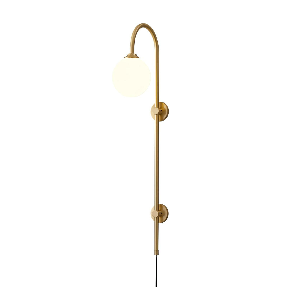 Evshaia Premium Elegance Globe Plug-in Brass Glass Sconce Wall lamp