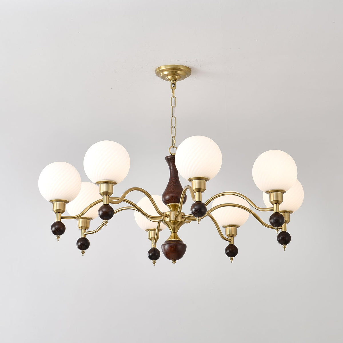 Evelynne Globe Orb Wood Chandelier