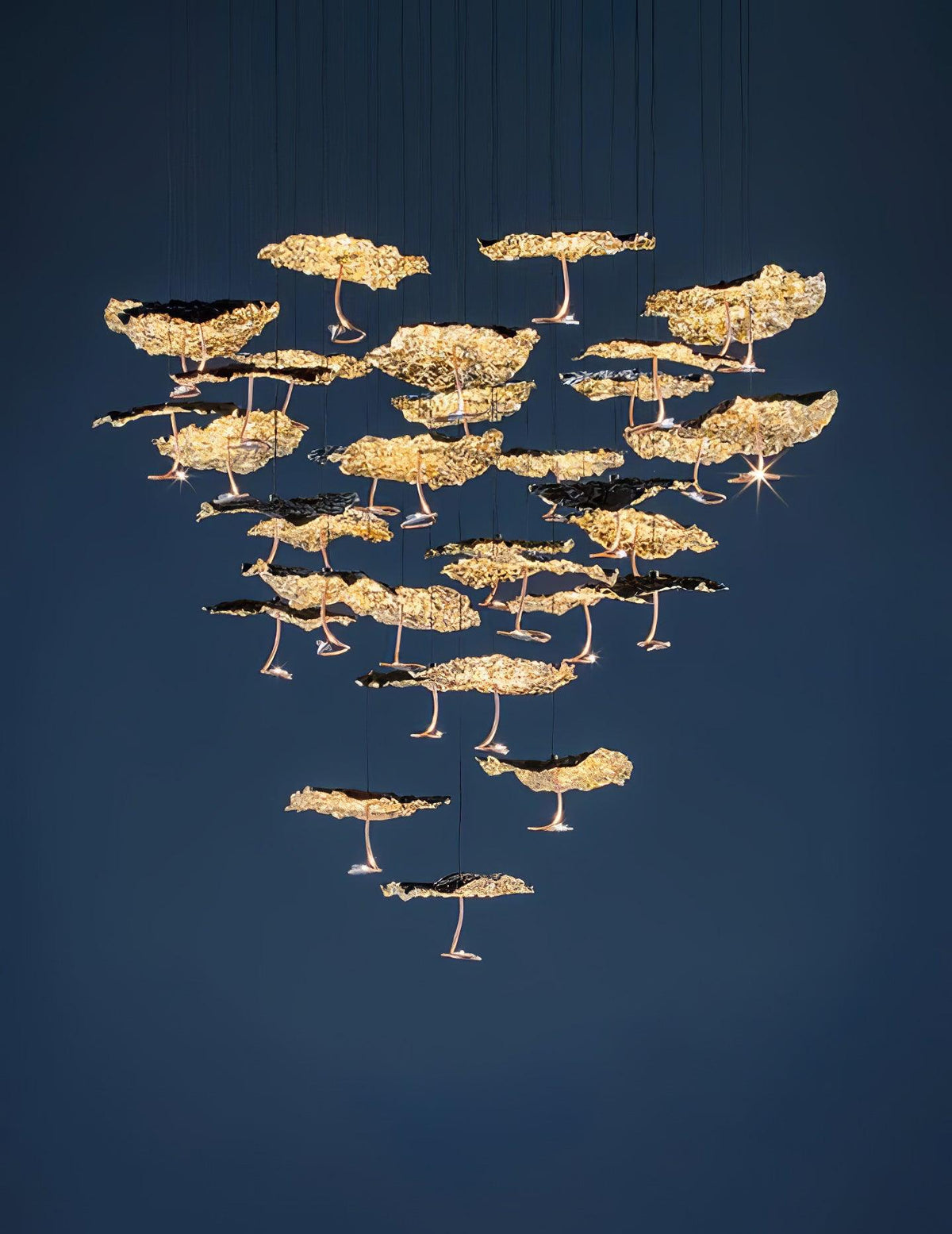 Aureate Cloud Brass Cluster Chandelier