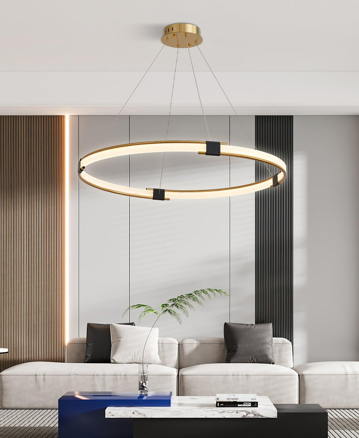 Lavi Chandelier Gold Ring LED Halo Modern