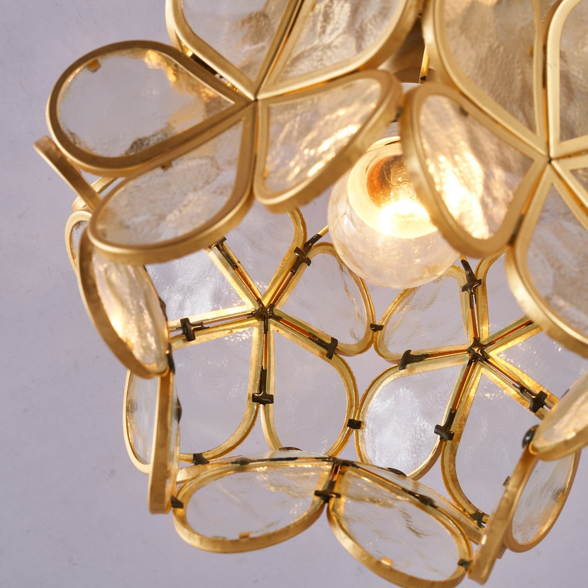 Ullaeiel Postmodern Luxury Bloom Golden Glass Ceiling Light