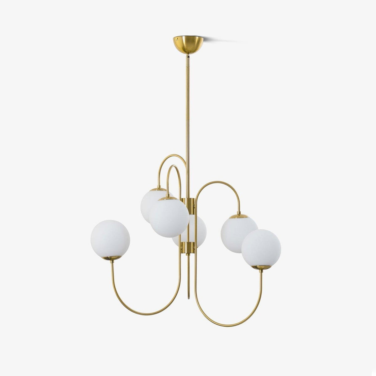 Auruaria Chandelier Brass Globe Cluster Curved Arm