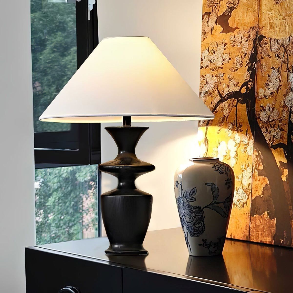Arius Vintage Wood Table Lamp