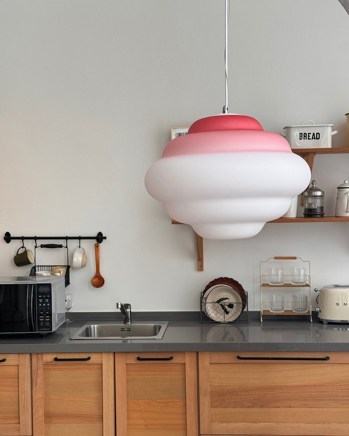 Eurvenara Premium Nordic Art Cloudy Glass Pendant Lamp