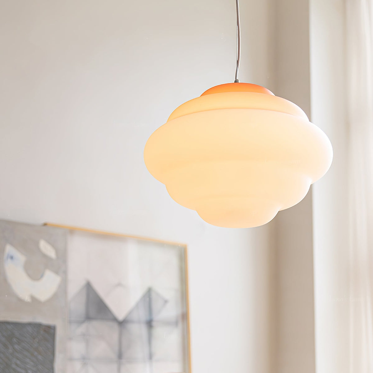 Eurvenara Premium Nordic Art Cloudy Glass Pendant Lamp