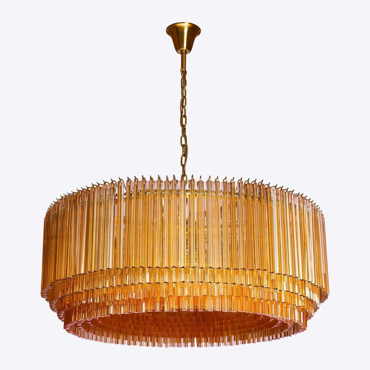 Maren Chandelier Amber Drum Glass