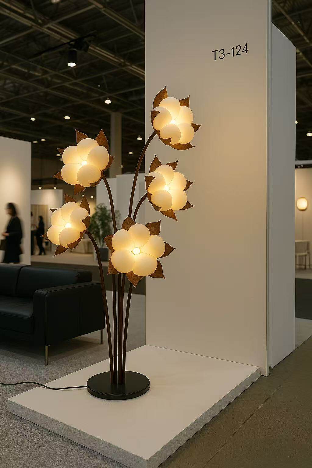 Sylvianne Green Blossom Floor Lamp