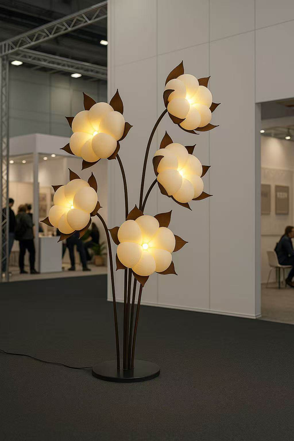 Sylvianne Green Blossom Floor Lamp