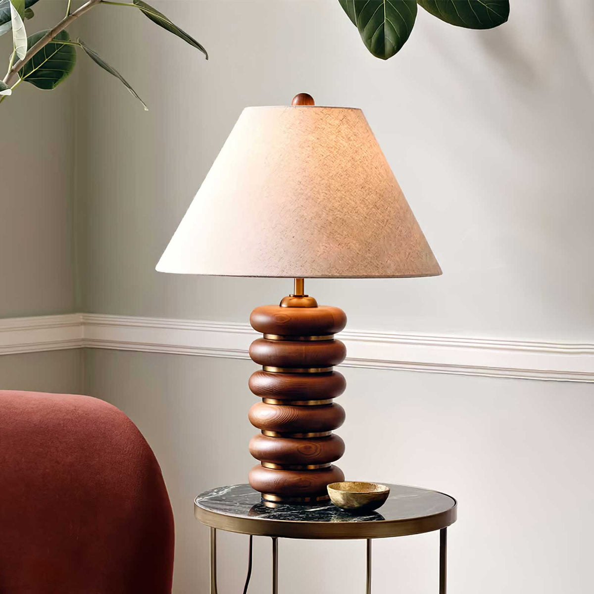 Rinalia Minimalist Wood Table Lamp