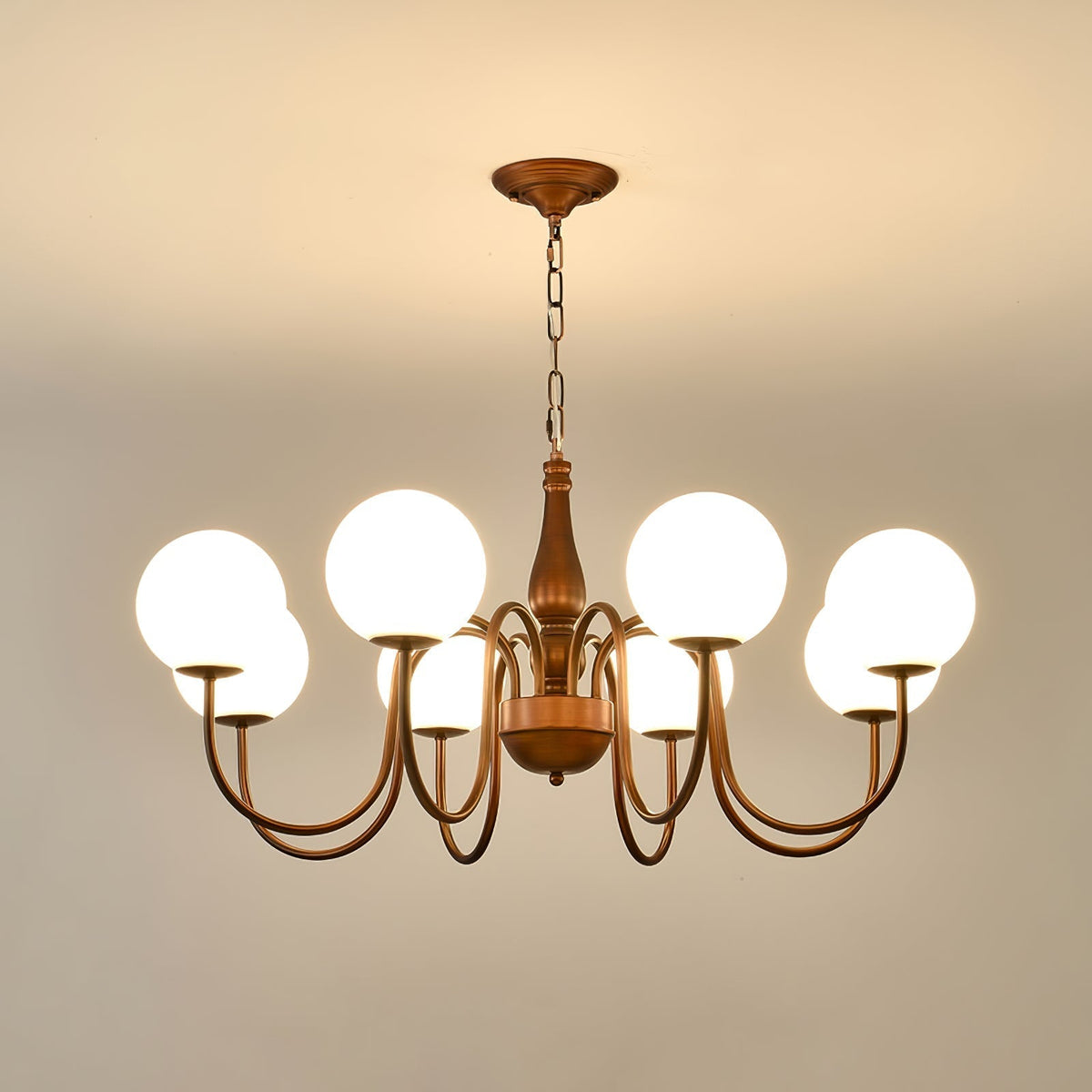 Grelor Chandelier Copper & Glass Grove Ball