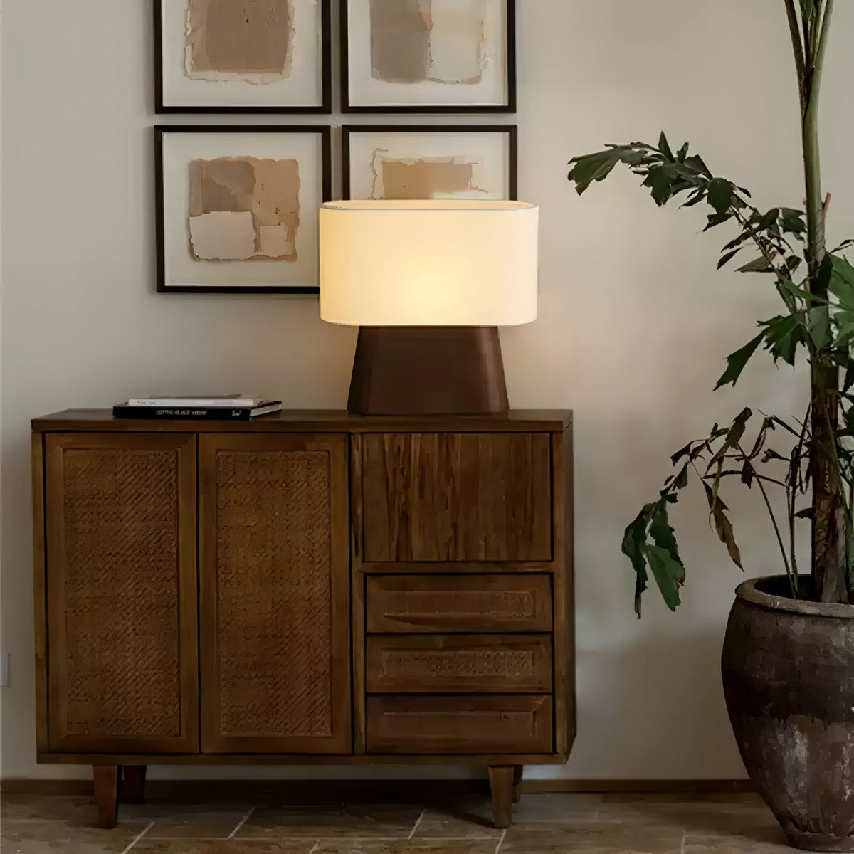Grashen Wood & Fabric Table Lamp