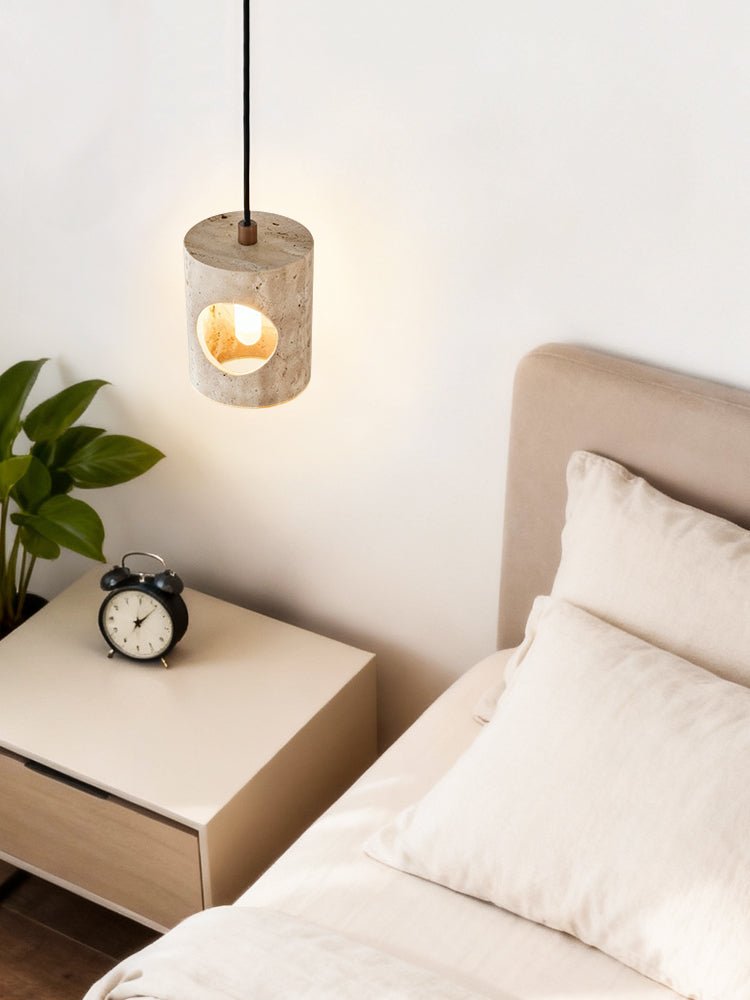 Ula Halo Yellow Travertine Pendant Lamp
