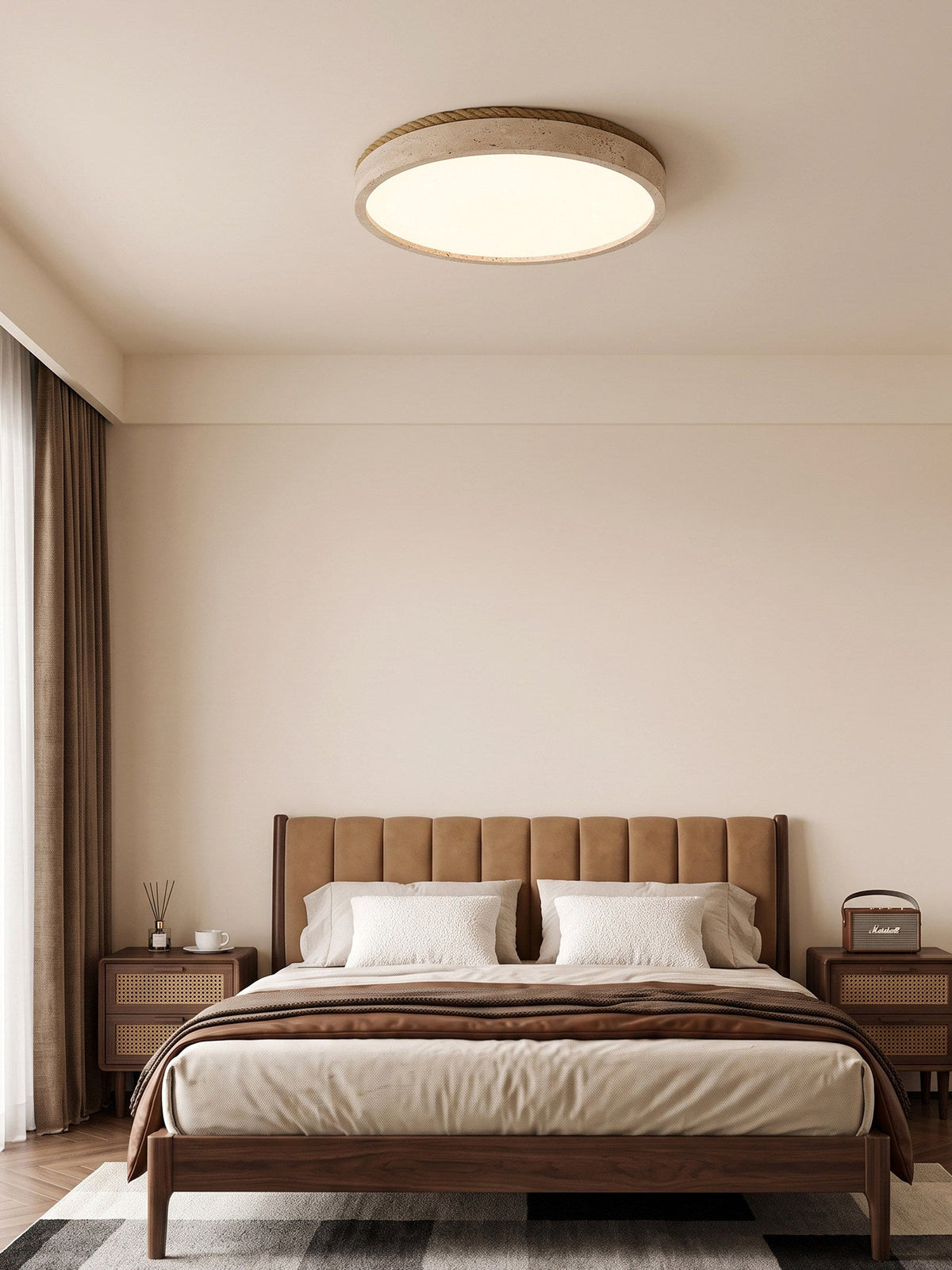 Haverleigh Travertine Flush Mount Light