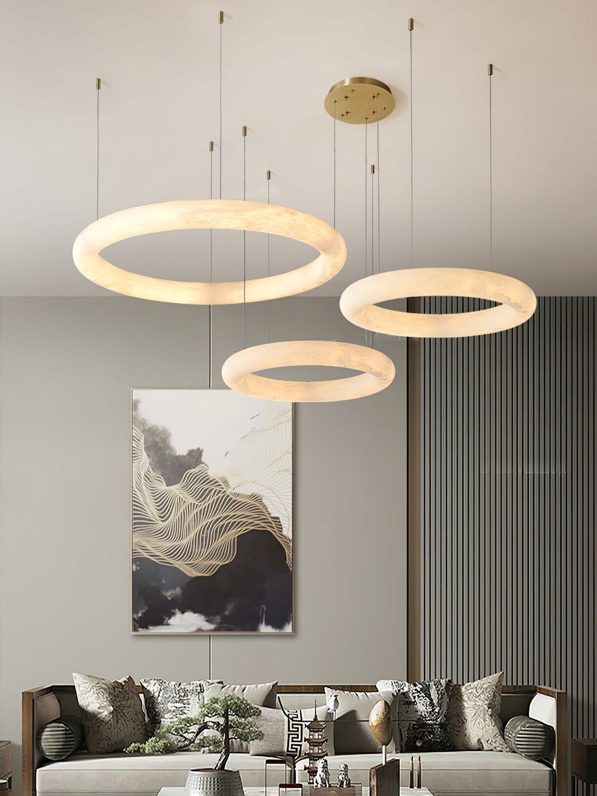 Erzorila Circular Alabaster Pendant Light