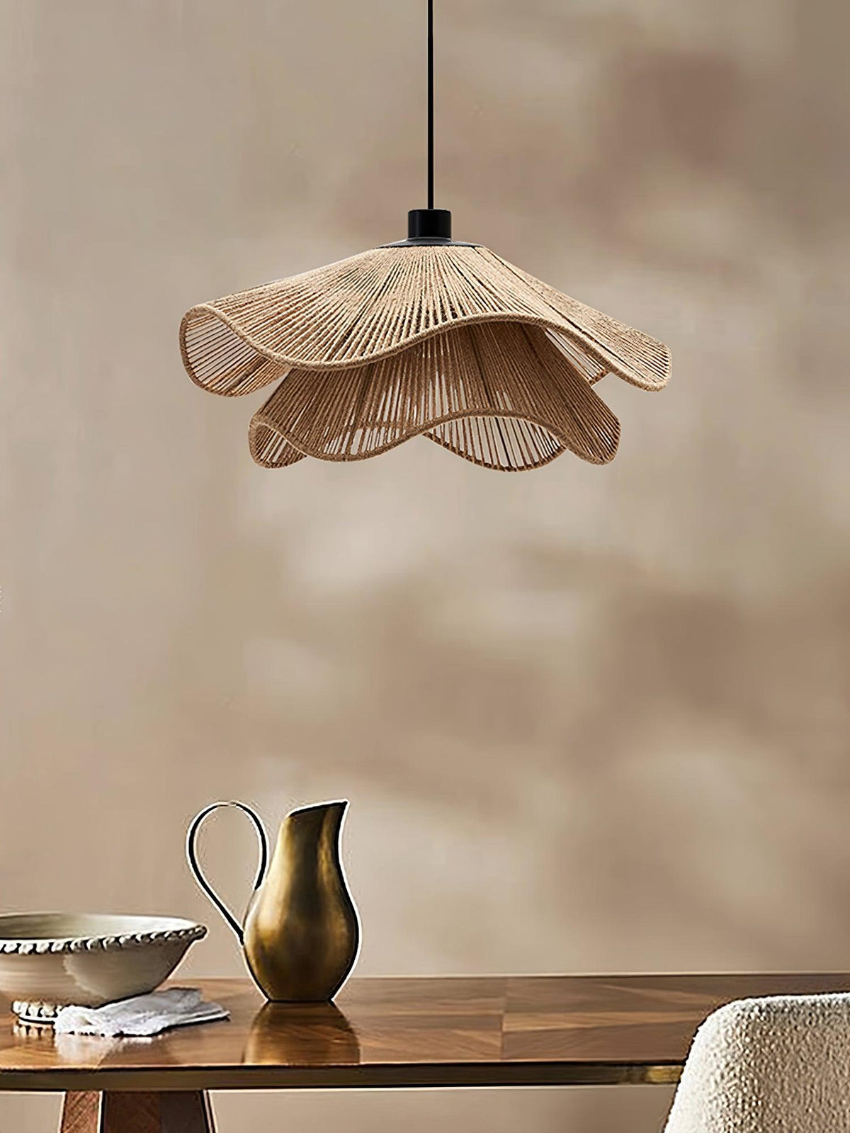 Avenaenne Pendant Lamp Handmade Straw Hat Double Layer