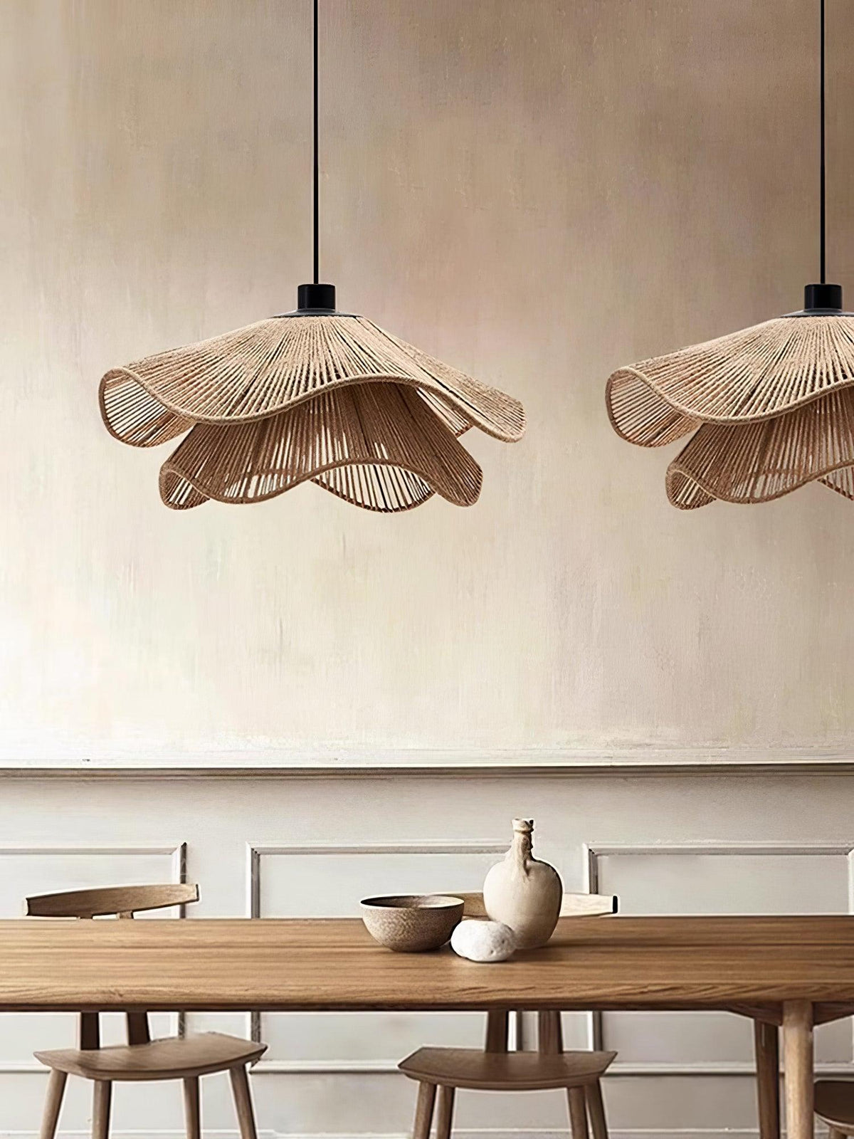 Avenaenne Pendant Lamp Handmade Straw Hat Double Layer