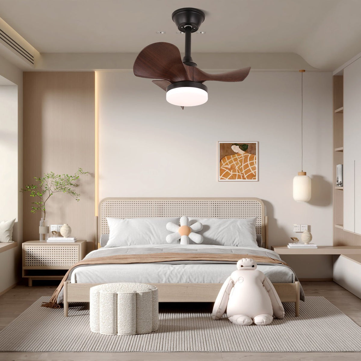 Neriah Modern Wood Ceiling Fan Light