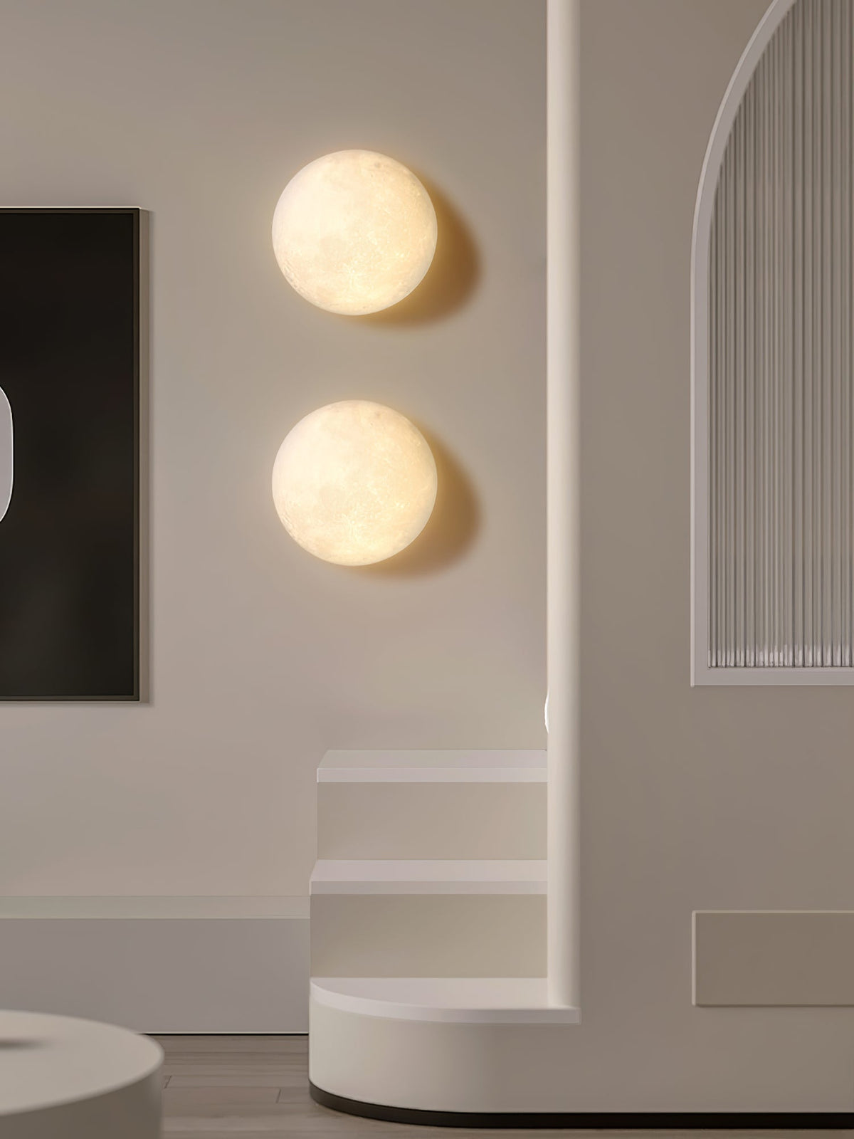 Olsolan Nordic Art Moon 3D Plastic Wall Lamp