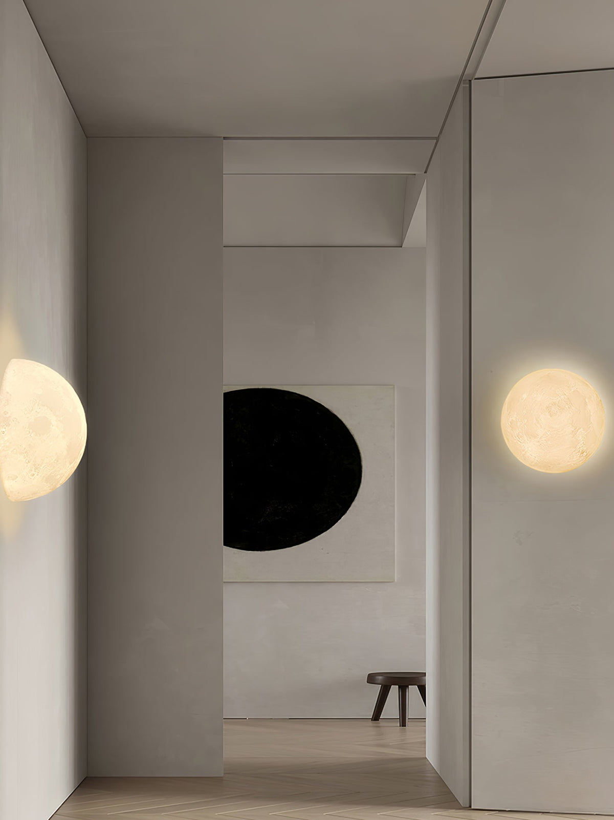 Olsolan Nordic Art Moon 3D Plastic Wall Lamp