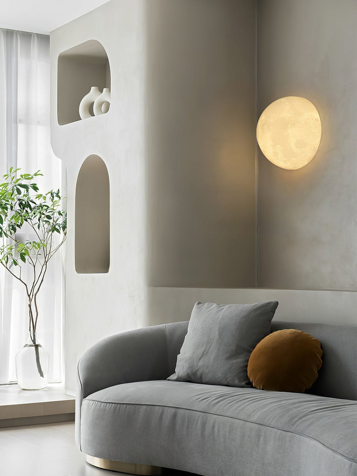 Olsolan Nordic Art Moon 3D Plastic Wall Lamp