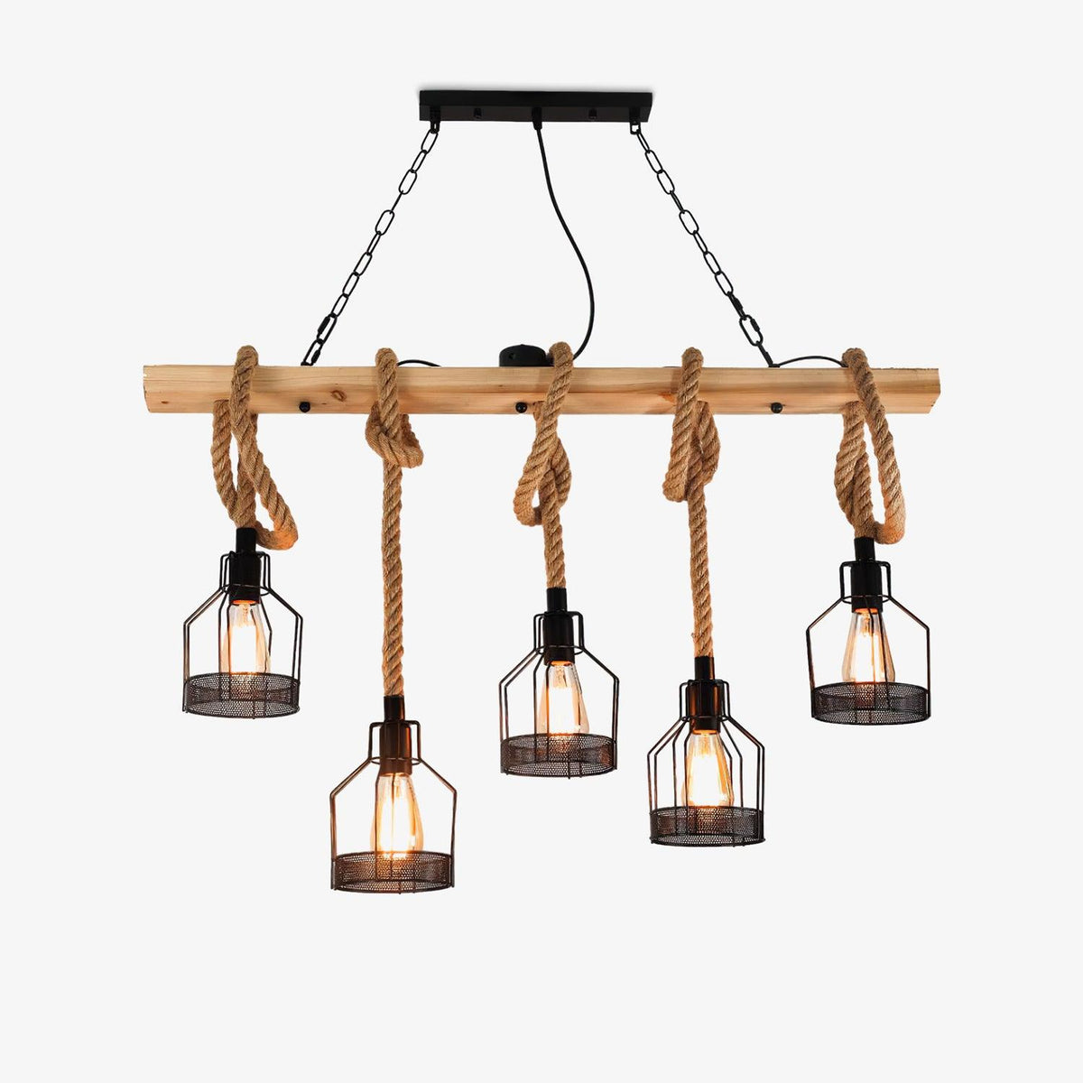 Arove Pendant Lamp Hemp Rope Industrial