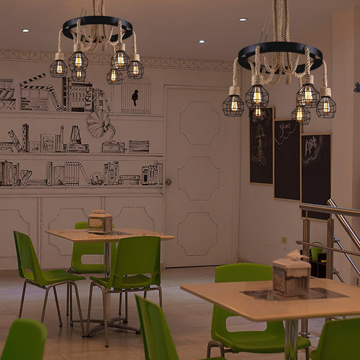 Ravoriel Chandelier Hemp Rope Industrial