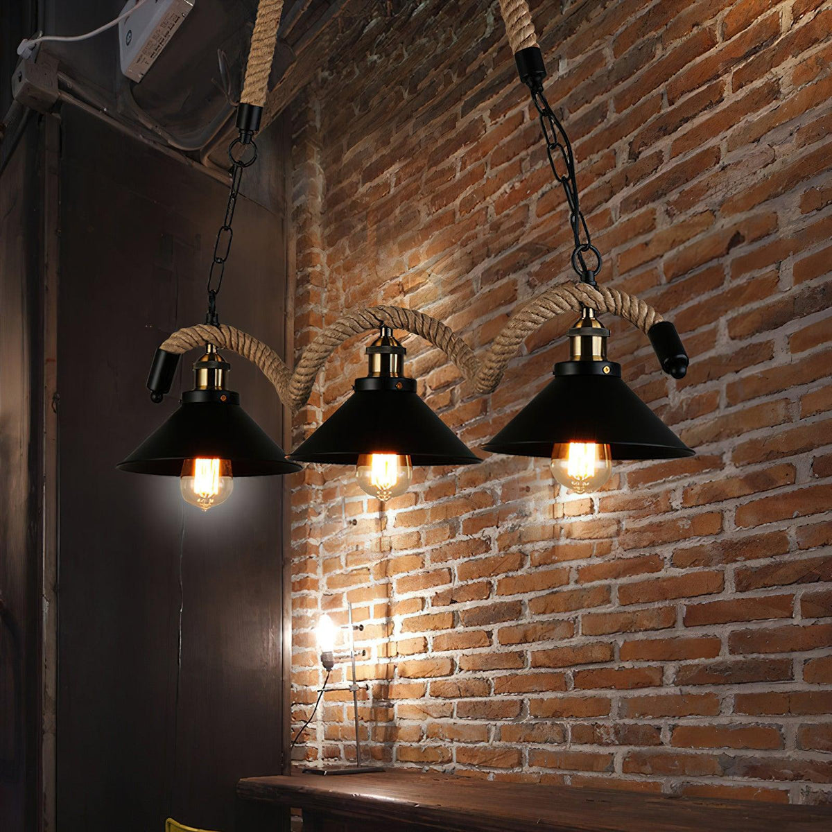 Canisaria Chandelier Hemp Rope Industrial Wave