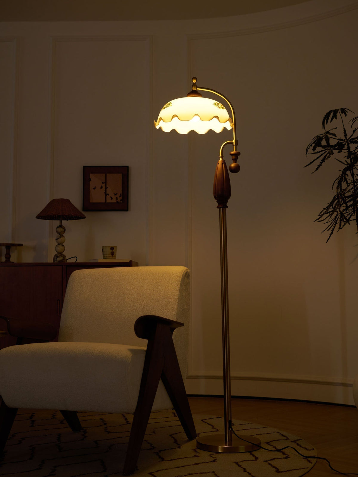 Volorel Vintage Glass Floor Lamp
