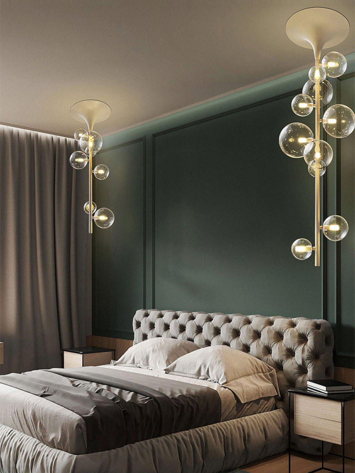 Celeina Pendant Light Brass Glass Cascading for Hallway