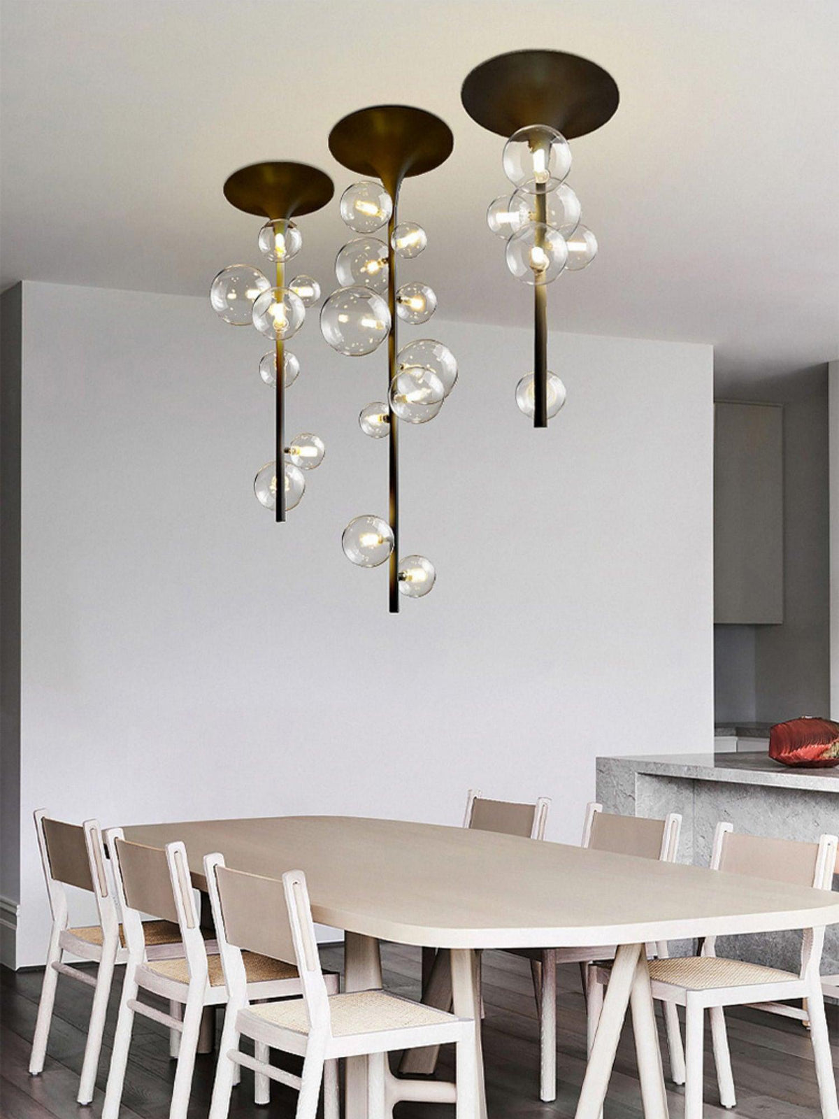 Celeina Pendant Light Brass Glass Cascading for Hallway