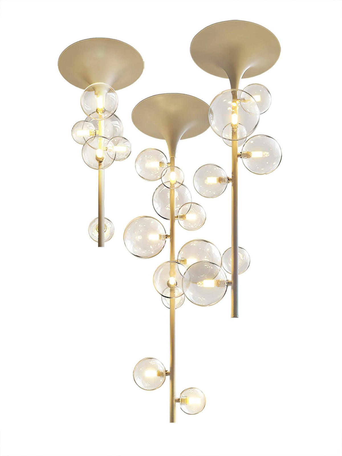 Celeina Pendant Light Brass Glass Cascading for Hallway