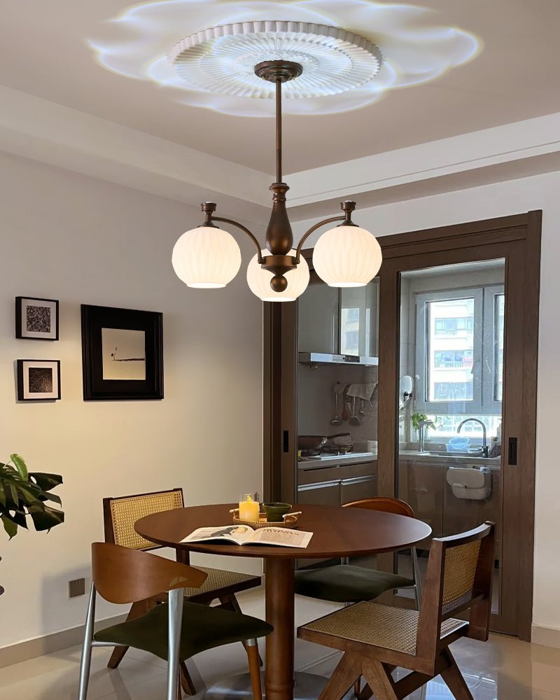 Vaslen Chandelier Orb Frosted Vintage