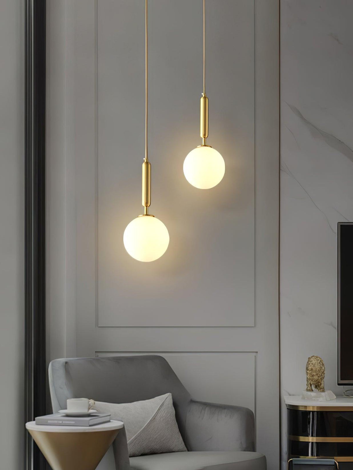 Deven Brass Globe Pendant Light