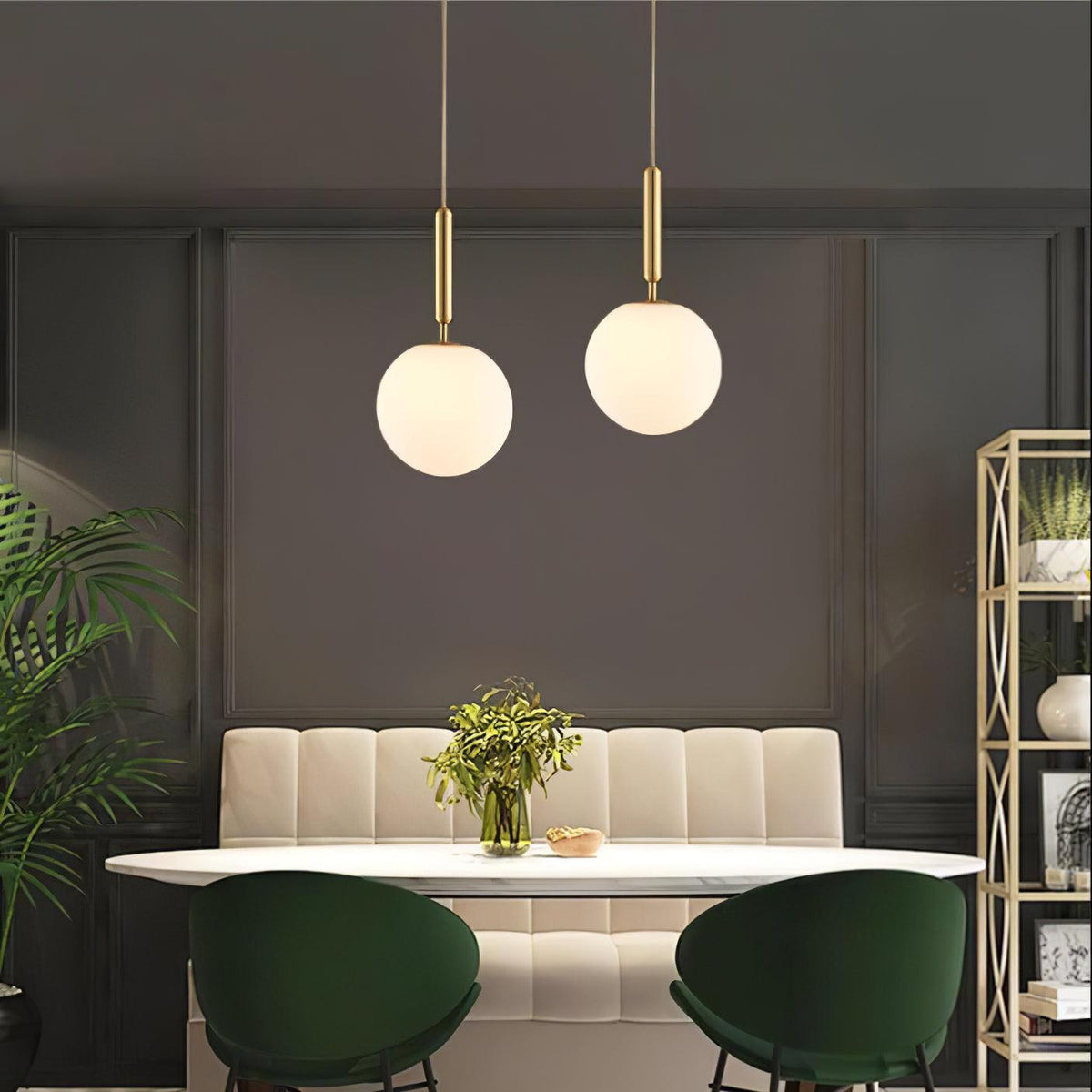Deven Brass Globe Pendant Light