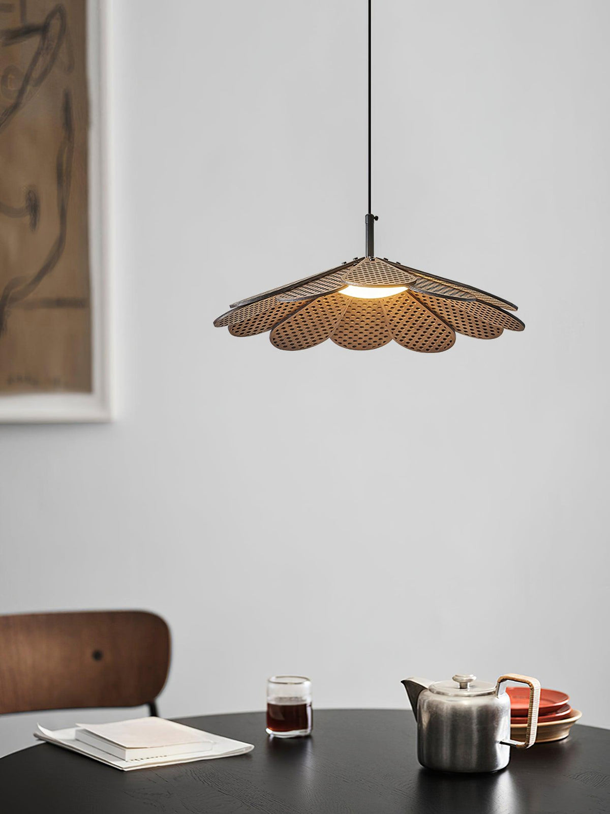 Zevarus Nordic Art Wabi-Sabi Wood Pendant Light