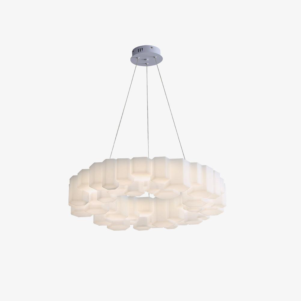 Lioreiel Chandelier Honeycomb Glossy White Polycarbonate