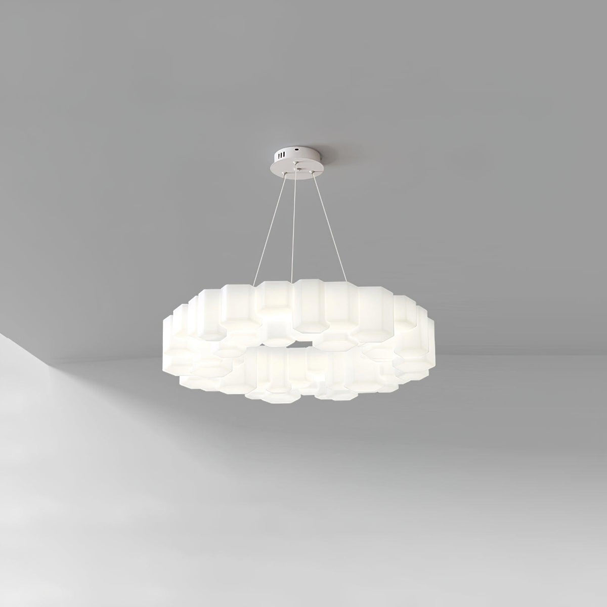 Lioreiel Chandelier Honeycomb Glossy White Polycarbonate