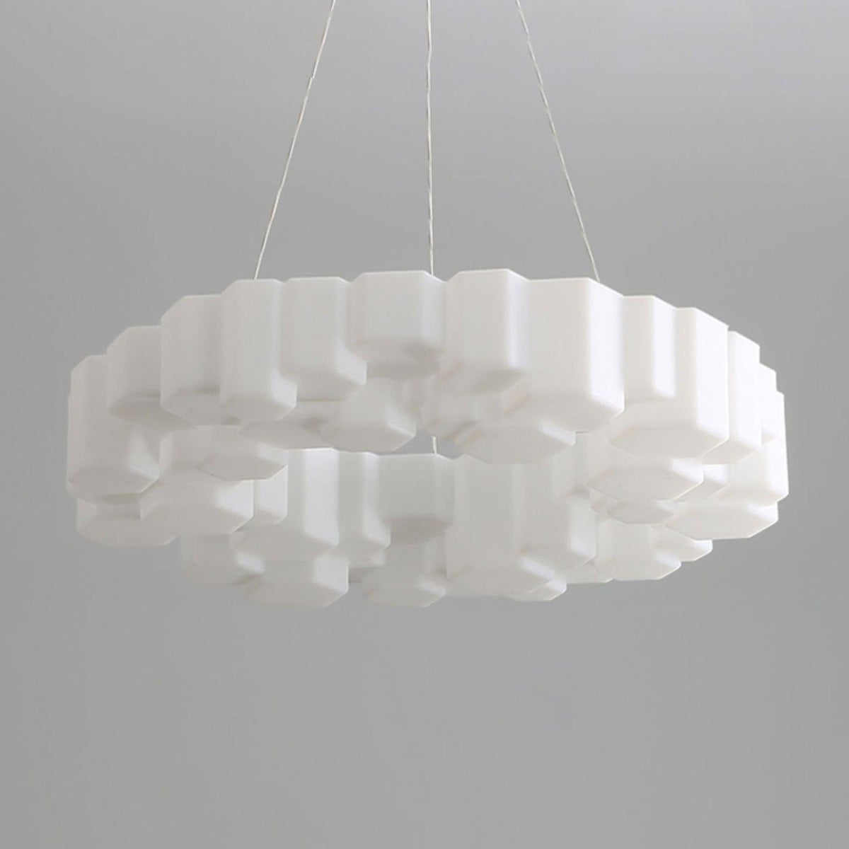Lioreiel Chandelier Honeycomb Glossy White Polycarbonate