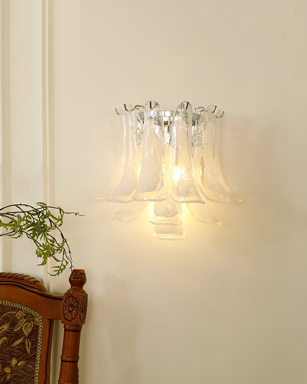 Celarelle Wall Lamp Petal Glass Horseshoe Shaped Minimalist